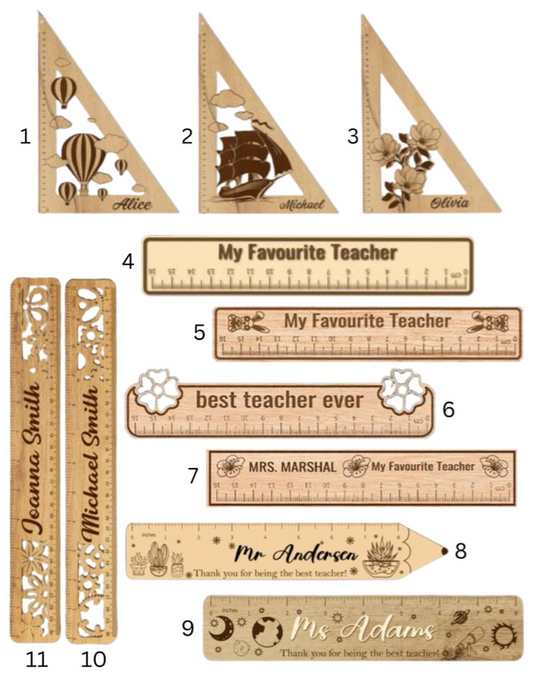 custom teachers gift rulers